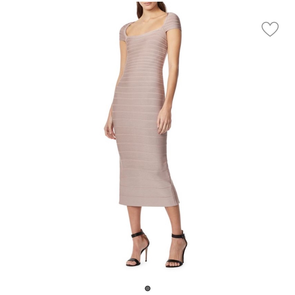 Herve Leger Dusty Rose Bandage Midi Maxi Dress